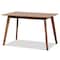 Baxton Studio Katya Mid-Century Modern Sand Fabric and Walnut Brown Finished Wood 5-Piece Dining Set 183-11636-11644-Zoro - alternate 3
